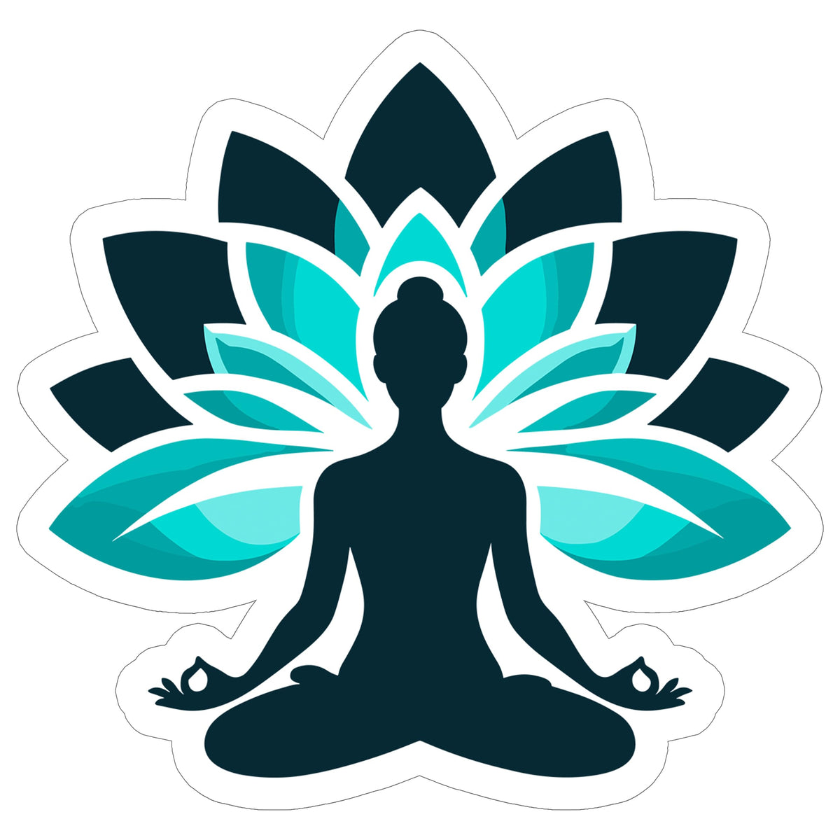 Lotus Yoga Sport Sticker 4 Inch — Waterproof Vinyl Decal Meditation Zen Balance