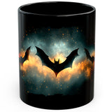 Bat Mug 11oz — Black Ceramic Nocturnal Flying Mammal Coffee Mug 1