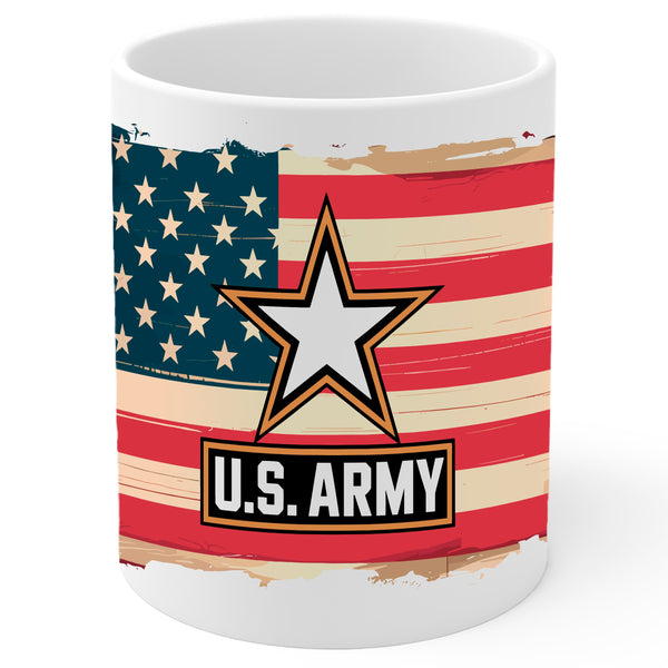 US Army Mug 11oz — White Ceramic Military Soldier Pride Coffee Mug