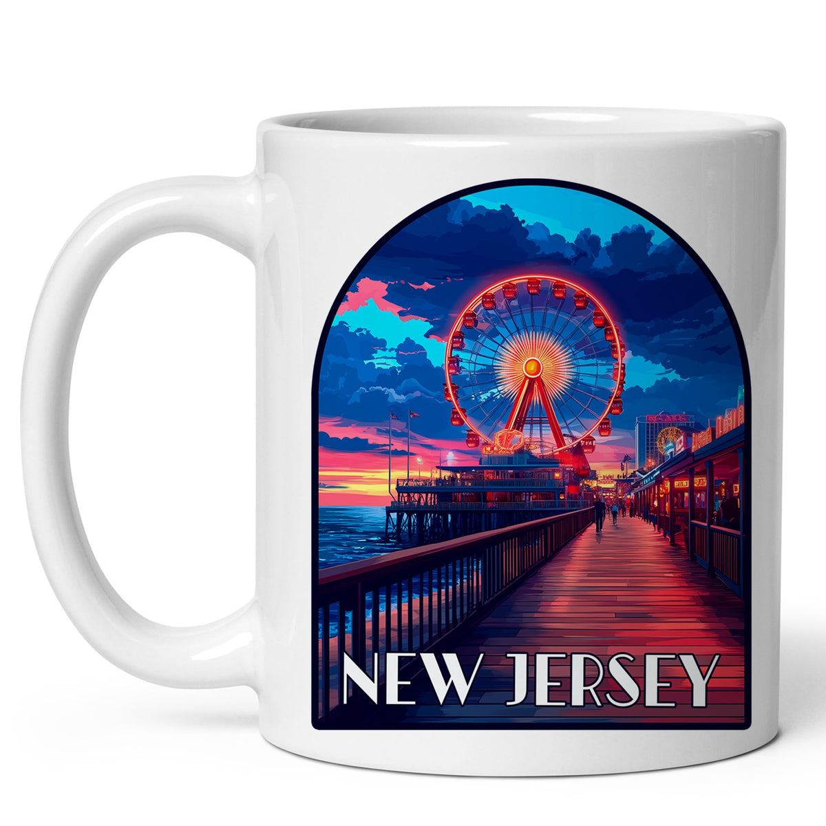 New Jersey State Coffee Mug 11oz — White Ceramic Garden State NJ Mug