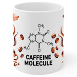 Caffeine Molecule Mug 11oz — White Ceramic Science Chemistry Coffee Mug 1