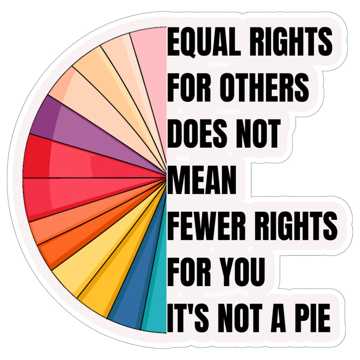 Equal Rights It's Not Pie Sticker 4 Inch — Waterproof Vinyl Decal Civil Rights Equality Pie