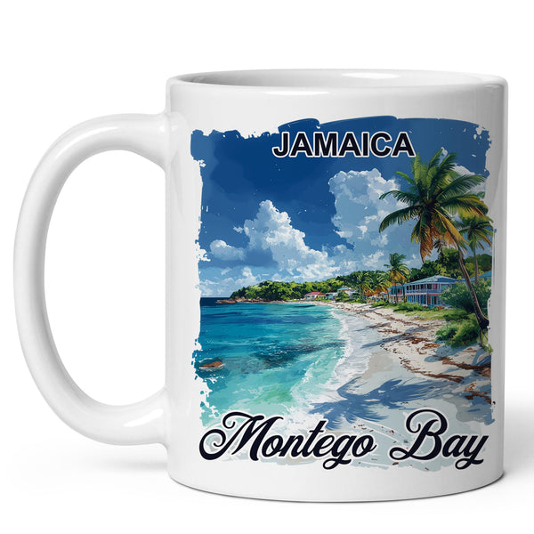 Montego Bay Jamaica Mug 11oz — White Ceramic Travel Mug