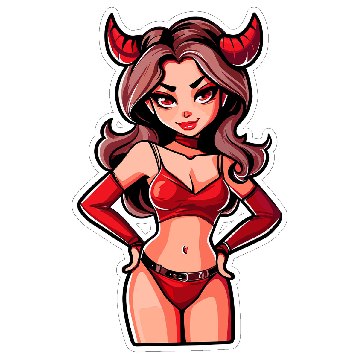 Devil Girl Sticker 4 Inch — Waterproof Vinyl Decal Edgy Rebel Aesthetic