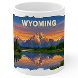 Wyoming State Coffee Mug 11oz — White Ceramic Cowboy State Souvenir Mug 1