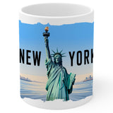 Statue of Liberty New York Coffee Mug 11oz — White Ceramic Empire State Mug 1