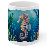 Seahorse Coffee Mug 11oz — Ceramic Hippocampus Marine Gift Mug 1