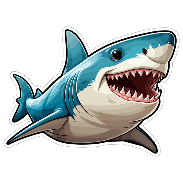 Great White Shark Sticker 4 Inch — Waterproof Vinyl Decal Carcharodon Apex Predator