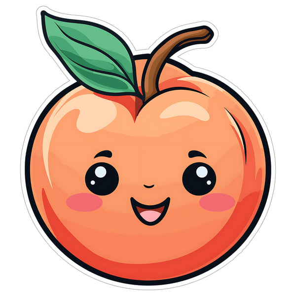 Peach Emoji Sticker 4 Inch — Waterproof Vinyl Decal Fruit Butt Funny