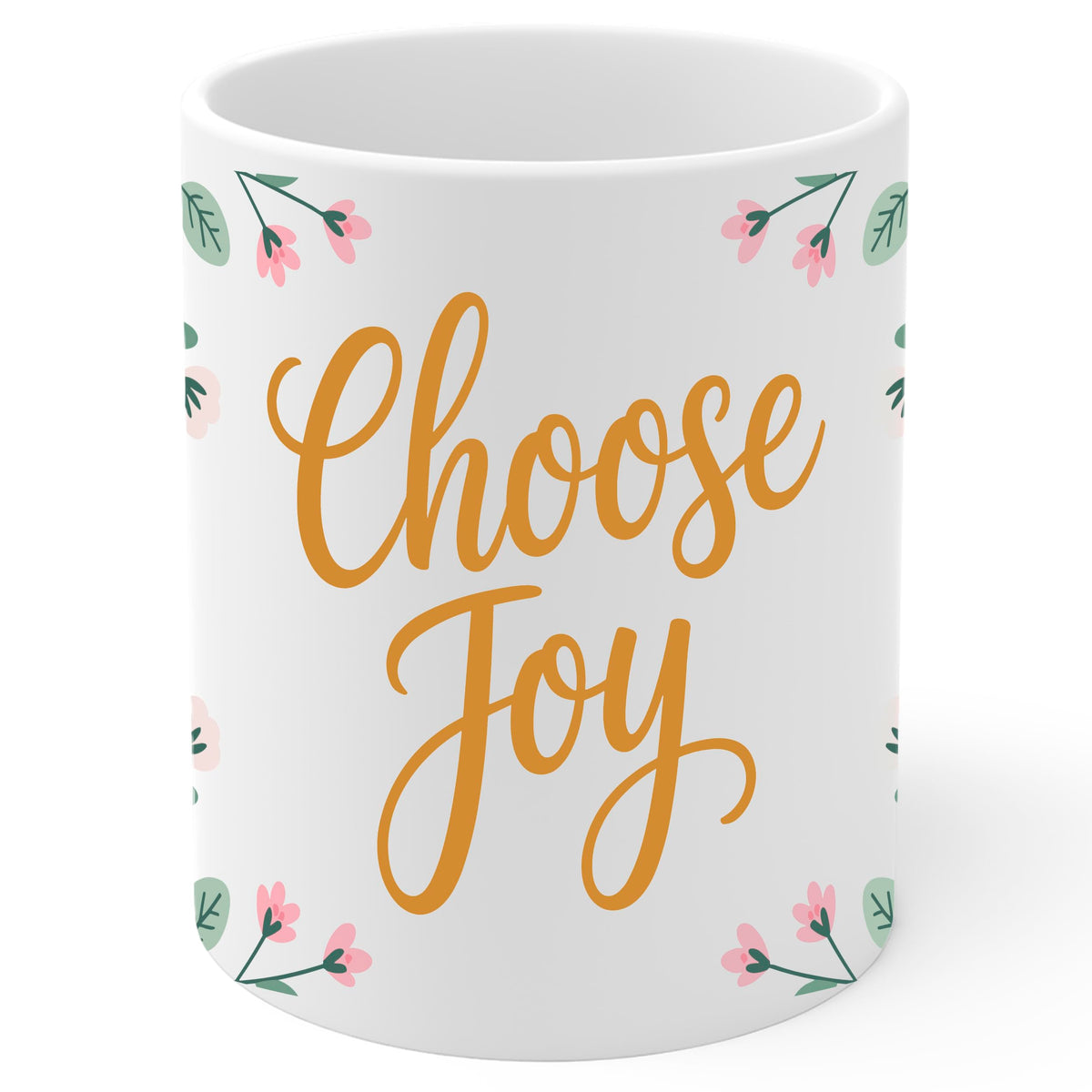 Choose Joy Coffee Mug 11oz — White Ceramic Inspirational Quote Mug