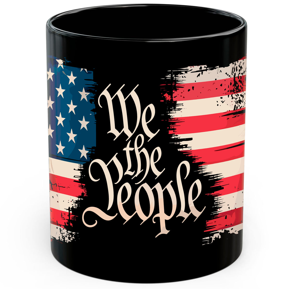 We the People Mug 11oz — Black Ceramic American Constitution Patriotic Mug