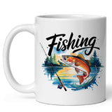 Fishing Coffee Mug 11oz — Ceramic Rod & Reel Gift Mug for Anglers 1