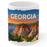 Georgia State Coffee Mug 11oz — White Ceramic Peach State Souvenir Mug 1