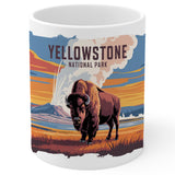 Yellowstone National Park Mug 11oz — White Ceramic Old Faithful Coffee Mug 1