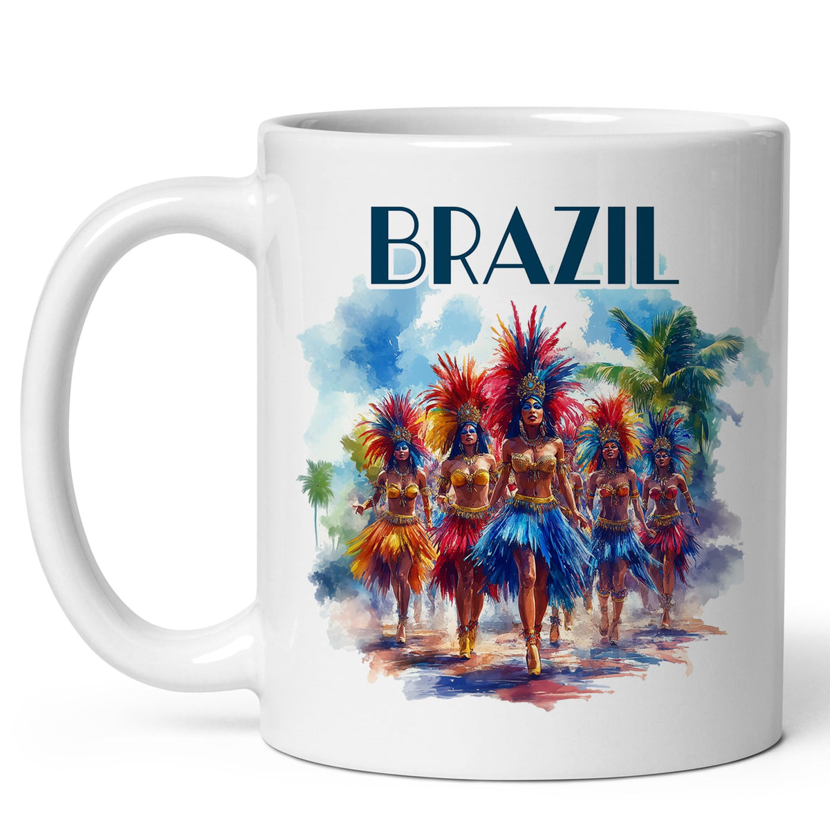 Brazil Coffee Mug 11oz — White Ceramic South America Amazon Culture Mug