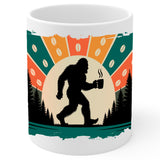 Bigfoot Coffee Mug 11oz — White Ceramic Sasquatch Cryptid Funny Mug 1