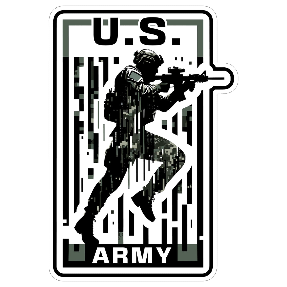 US Army Sticker 4 Inch — Waterproof Vinyl Decal Military Soldier Logo