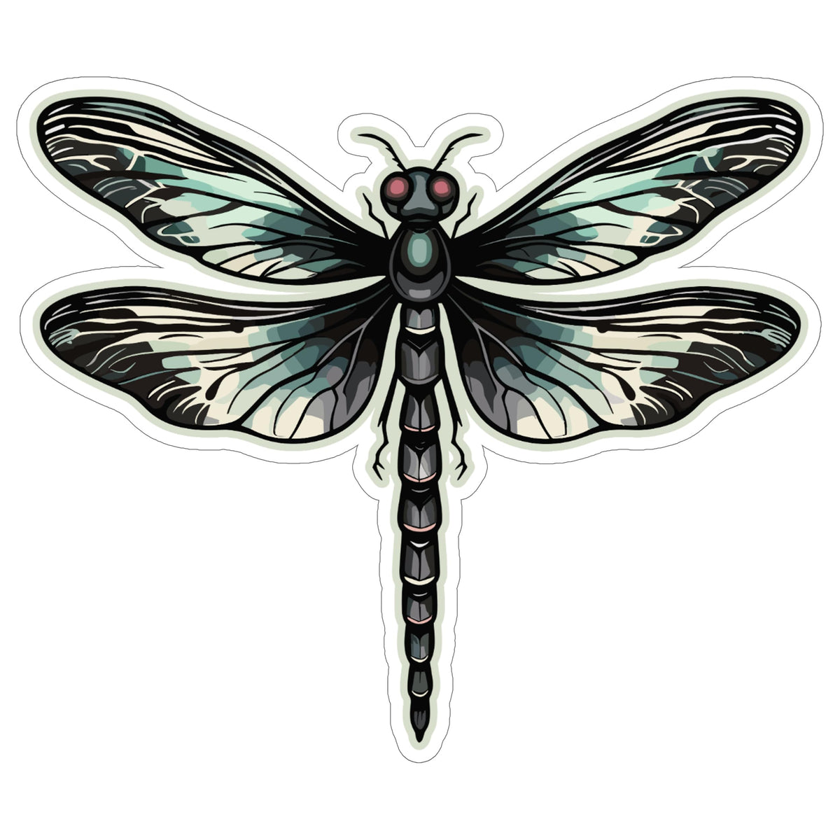 Dragonfly Sticker 4 Inch — Waterproof Vinyl Decal Odonata Pond Iridescent