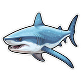 Blue Shark Sticker 4 Inch — Waterproof Vinyl Decal Pelagic Ocean Predator 8