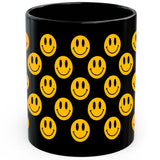 Smiling Face Mug 11oz — Black Ceramic Happy Emoji Coffee Mug 1