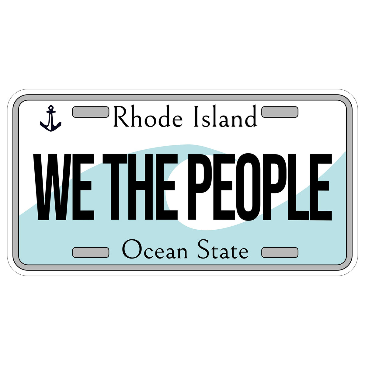 Rhode Island State License Plate Sticker 4 Inch — Waterproof Vinyl Decal Coastal Beach Seaside
