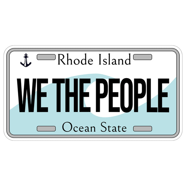 Rhode Island State License Plate Sticker 4 Inch — Waterproof Vinyl Decal Coastal Beach Seaside