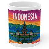 Indonesia Coffee Mug 11oz — White Ceramic Island of the Gods Mug 1