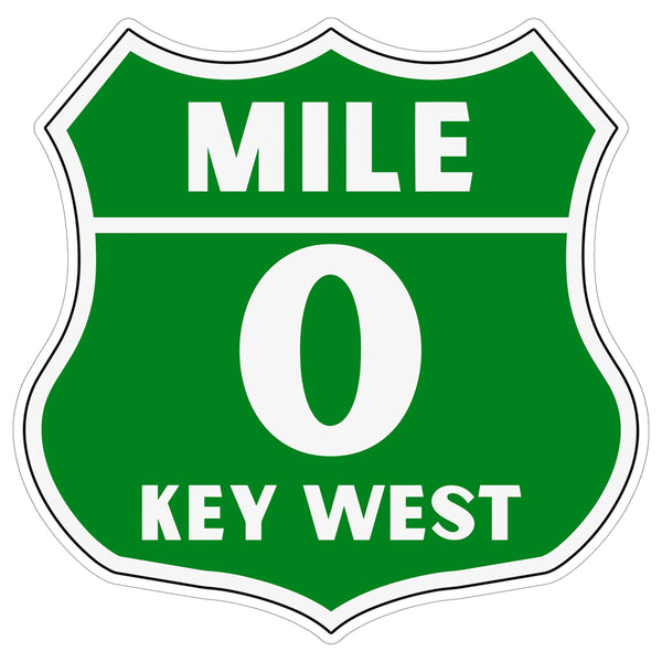 Mile 0 Key West Sticker 4 Inch — Waterproof Vinyl Decal Travel Souvenir