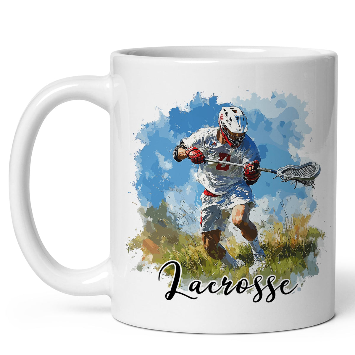 Lacrosse Coffee Mug 11oz — Ceramic Stick & Field Gift Mug for Lacrosse Players