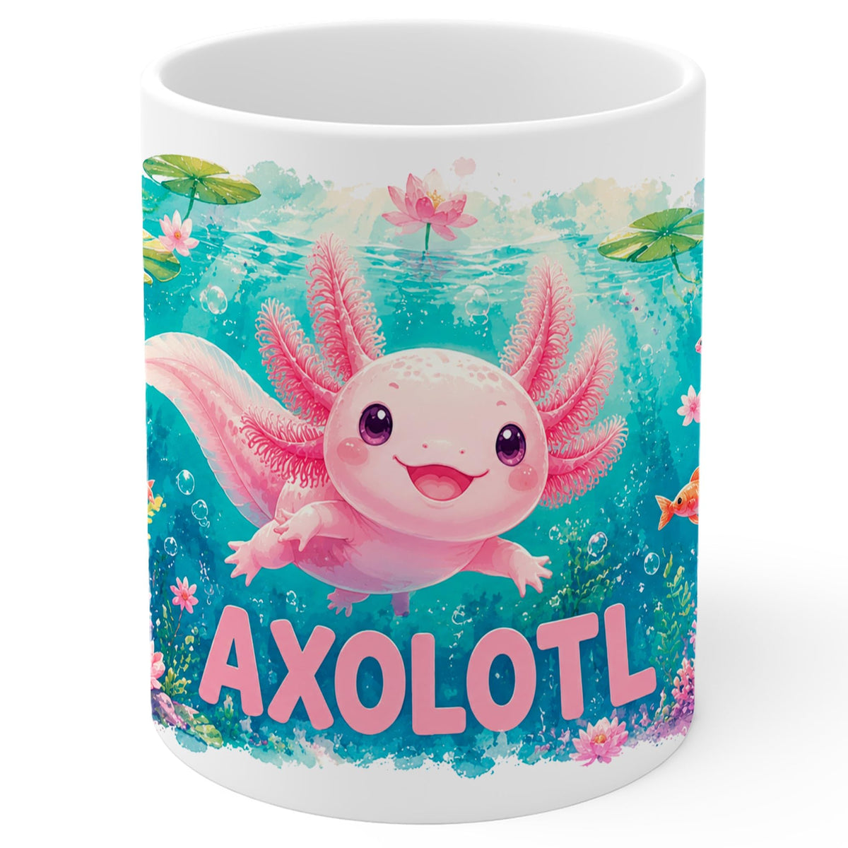 Axolotl Mug 11oz — White Ceramic Coffee Mug
