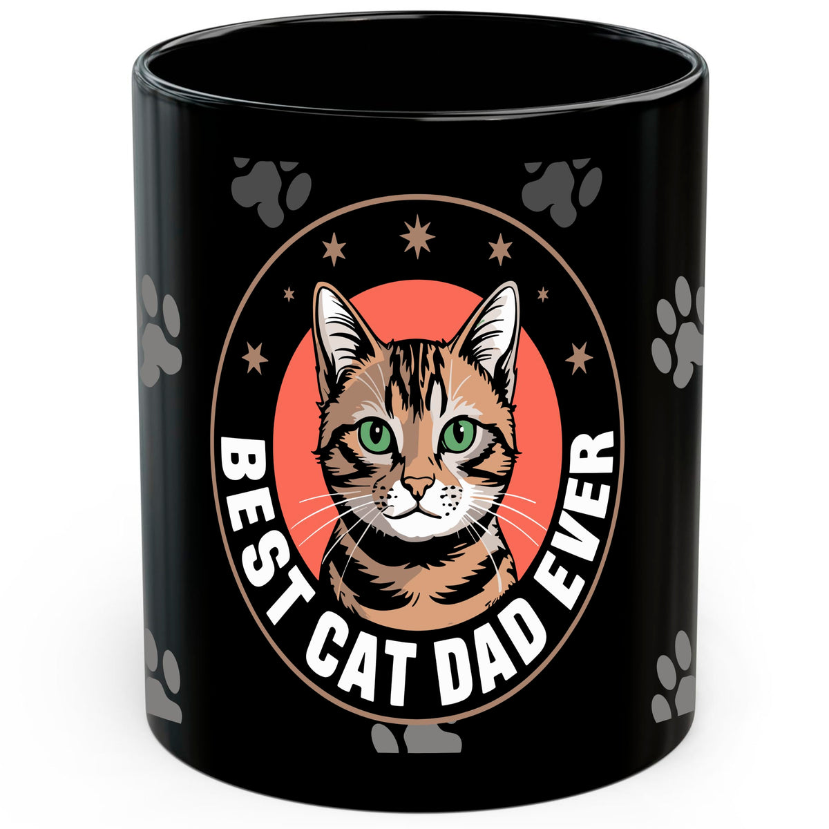 Best Cat Dad Ever Mug 11oz — Black Ceramic Pet Lover Coffee Mug