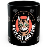 Best Cat Dad Ever Mug 11oz — Black Ceramic Pet Lover Coffee Mug 1