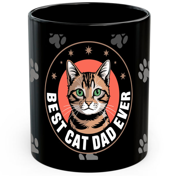 Best Cat Dad Ever Mug 11oz — Black Ceramic Pet Lover Coffee Mug