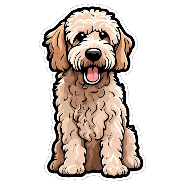 Labradoodle Sticker 4 Inch — Waterproof Vinyl Decal Lab Poodle Mix Hypoallergenic