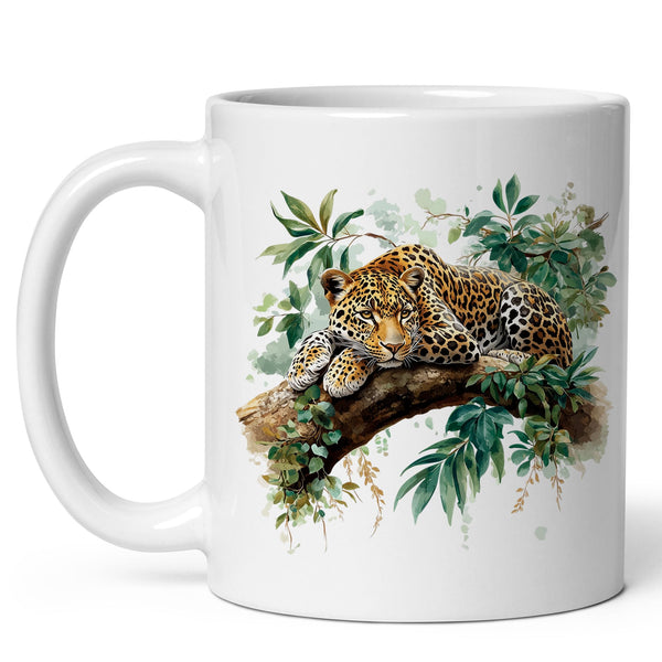 Leopard Coffee Mug 11oz — Ceramic Spotted Big Cat Wildlife Mug