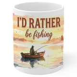 I'd Rather Be Fishing Coffee Mug 11oz — Funny Ceramic Mug for Anglers 1
