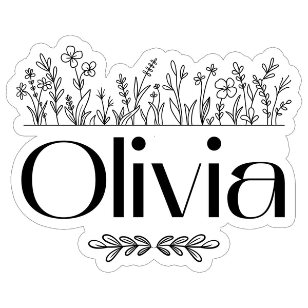 Olivia Name Sticker 4 Inch — Personalized Waterproof Vinyl Decal