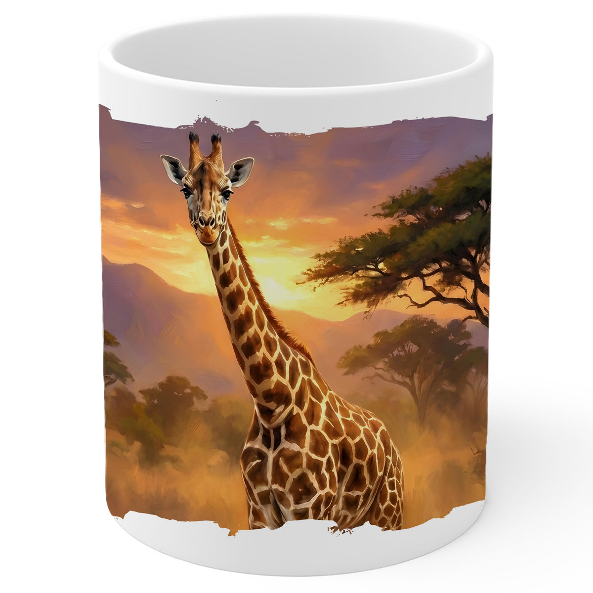 Giraffe Coffee Mug 11oz — Ceramic Tall Neck Wildlife Gift Mug