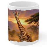 Giraffe Coffee Mug 11oz — Ceramic Tall Neck Wildlife Gift Mug 1