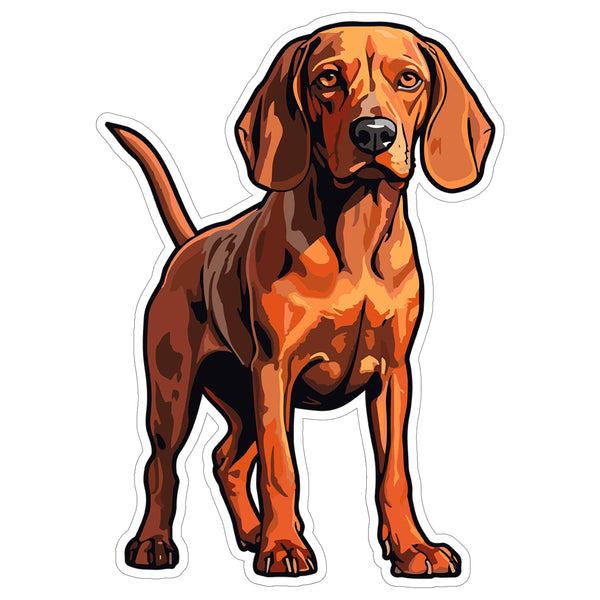 Redbone Coonhound Sticker 4 Inch — Waterproof Vinyl Decal Redbone Scent Hunter