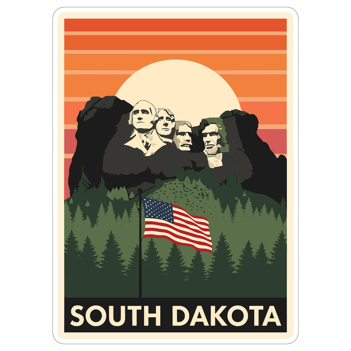 South Dakota State Sticker 4 Inch - Waterproof Vinyl Decal for Laptop Water Bottle Car Tumbler - Durable Aesthetic Long-Lasting Stickers for Adults ID44990
