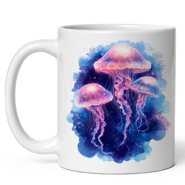 Jellyfish Coffee Mug 11oz — Ceramic Medusa Marine Sealife Gift Mug