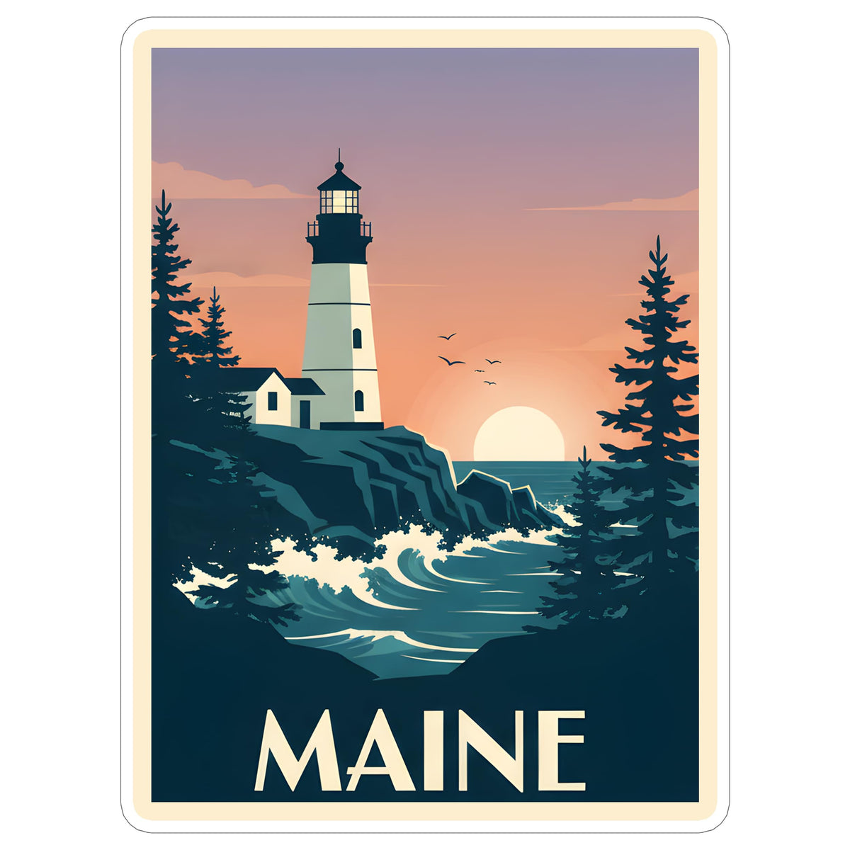 Maine State Sticker 4 Inch - Waterproof Vinyl Decal for Laptop Water Bottle Car Tumbler - Durable Aesthetic Long-Lasting Stickers for Adults ID44990