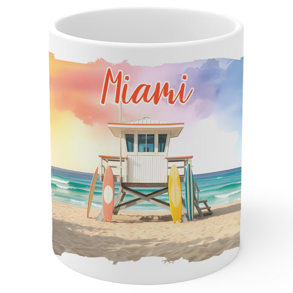 Miami Florida Coffee Mug 11oz — White Ceramic Magic City Mug