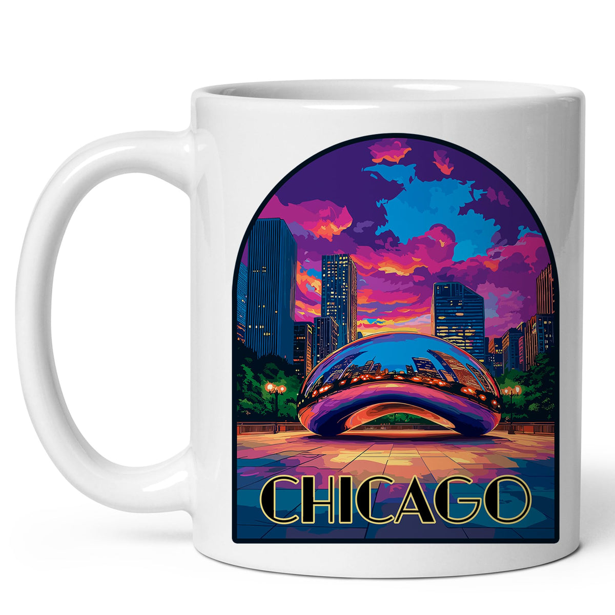 Chicago Illinois Coffee Mug 11oz — White Ceramic City Skyline Mug