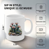 Cute Cactus Coffee Mug 11oz — White Ceramic Plant Lover Gift Mug 2