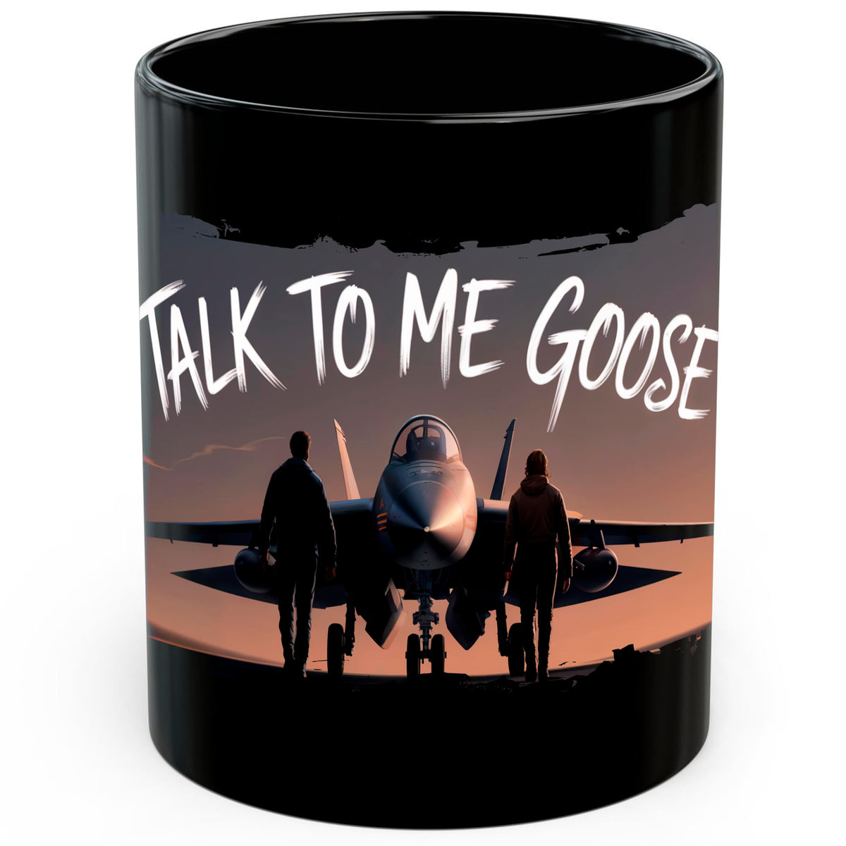 Talk to Me Goose Mug 11oz — Black Ceramic Aviator Movie Coffee Mug