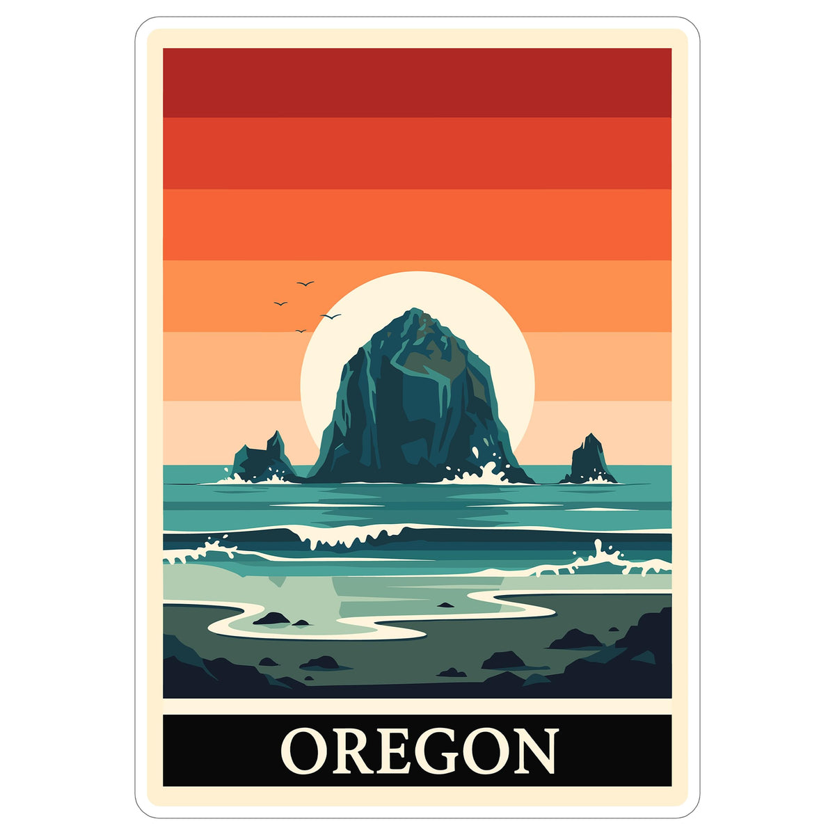 Oregon State Sticker 4 Inch - Waterproof Vinyl Decal for Laptop Water Bottle Car Tumbler - Durable Aesthetic Long-Lasting Stickers for Adults ID44990