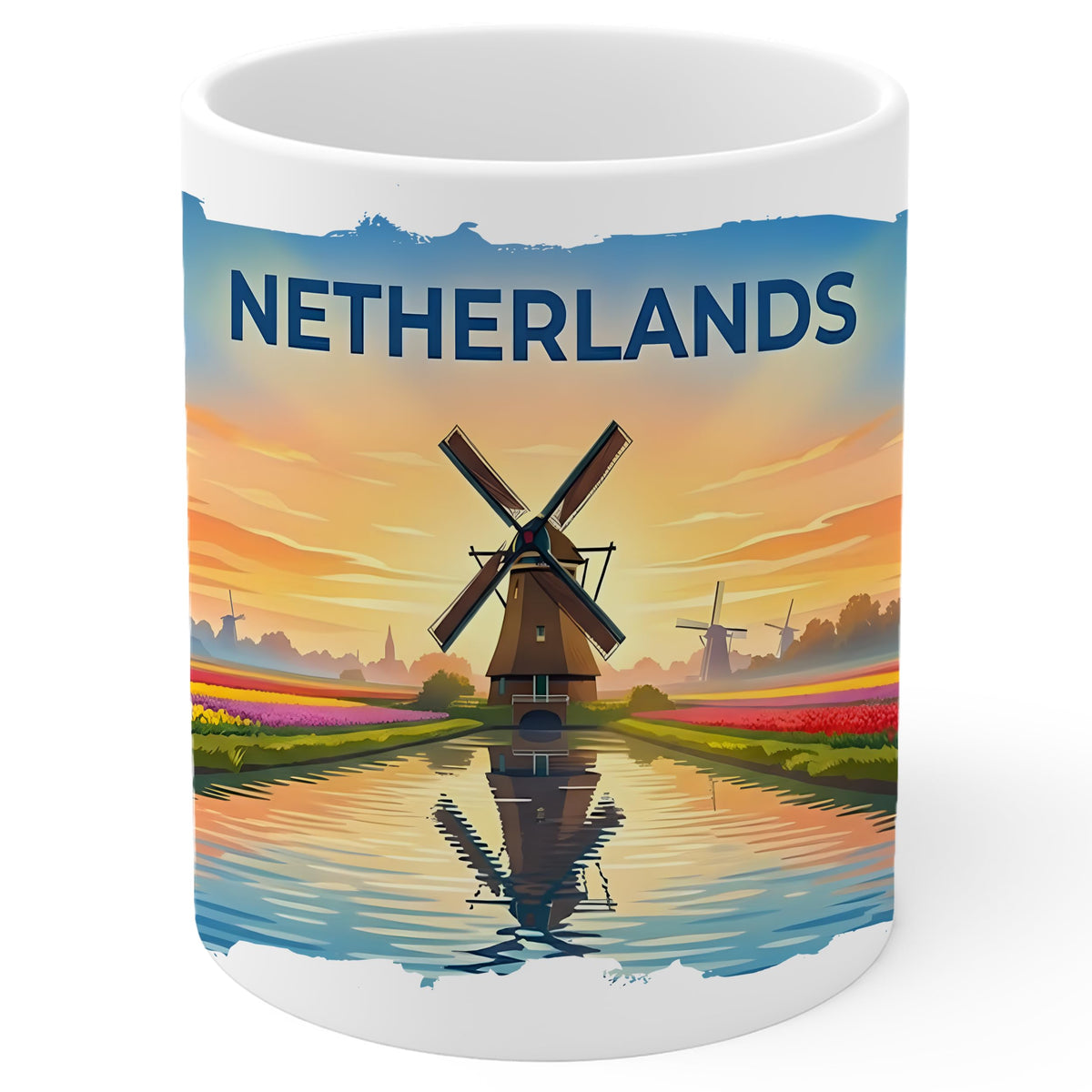 Netherlands Coffee Mug 11oz — White Ceramic Dutch Heritage Mug