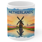 Netherlands Coffee Mug 11oz — White Ceramic Dutch Heritage Mug 1